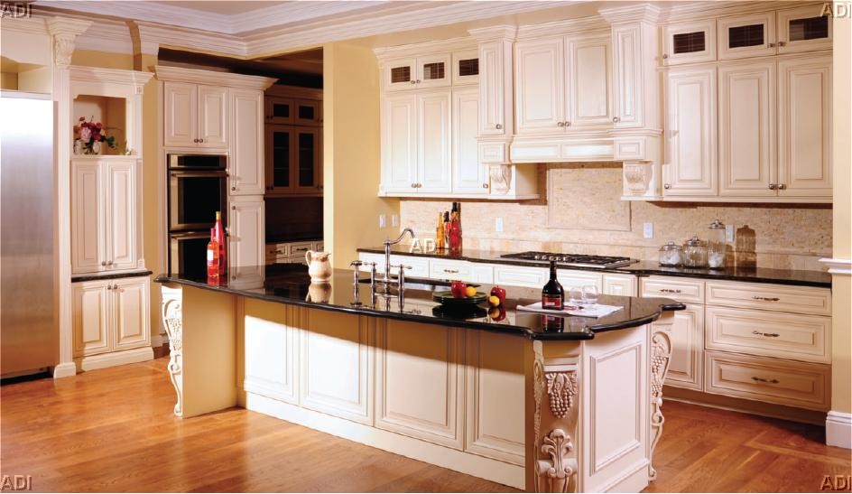 Alpine White Kitchen - island base cabinets, oven cabinets, stacked cabinets